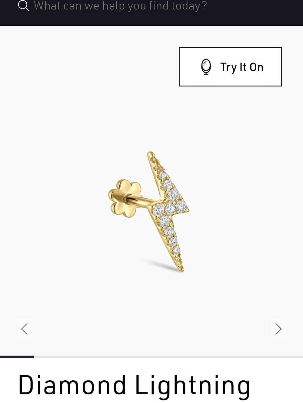Maria Tash Gold Diamond Lightning Stud Earring